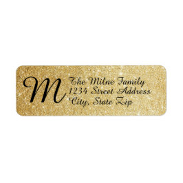 Gold Imitate Glitzer Monogram - Rücksendeadressen-