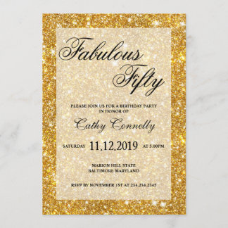 Gold Imitate Glitzer Muster Fabelhaft 50 Einladung