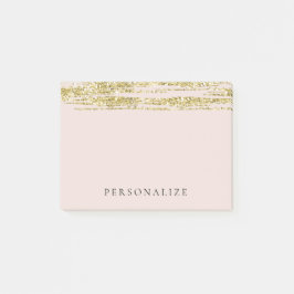 Gold Imitate Glitzer Rosa Streifen Post-it Klebezettel