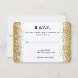 Gold Imitate Glitzer Wedding RSVP