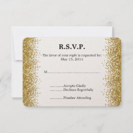Gold Imitate Glitzer Wedding RSVP Karte