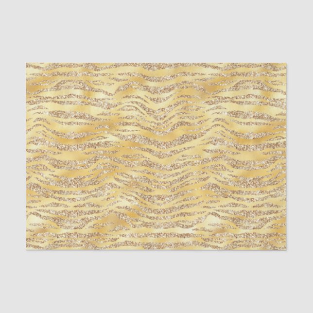 Gold Imitate Glitzer Zebra Streifen Seidenpapier (Vorderseite)