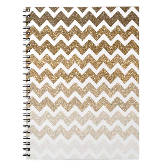 Gold Imitate Glitzer Zickzack Ombre Notizblock (Vorderseite)