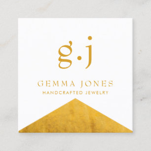 Gold Imitate Gold Foil Edge Schmuckdesigner Quadratische Visitenkarte