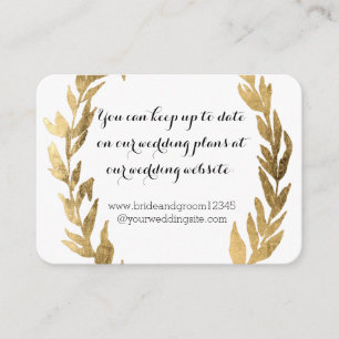 Gold Imitate Laurel Olive Leaf Wreath Wedding Webs Begleitkarte
