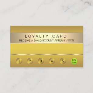 Gold Imitate Loyalty Card Salon Makeup Artist Treuekarte