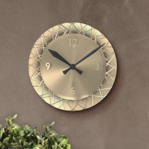 Gold Imitate Metalldraht Stilvolle, einzigartige U Runde Wanduhr