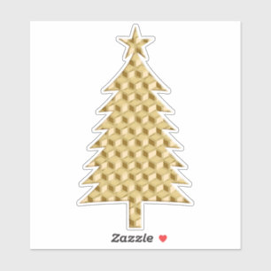 Gold Imitate Metallische 3-D Boxen Weihnachtsbaum Aufkleber