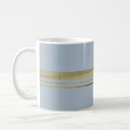 Gold Imitate Streifen Streifen Medical Light Blue  Kaffeetasse