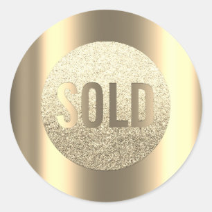 Gold-Imitate verkaufen Metallic Real Anwesen Agent Runder Aufkleber