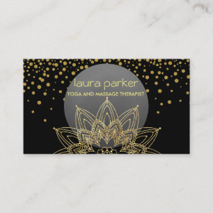 Gold Imitats Confetti Lotus Yoga Gesundheit Visitenkarte