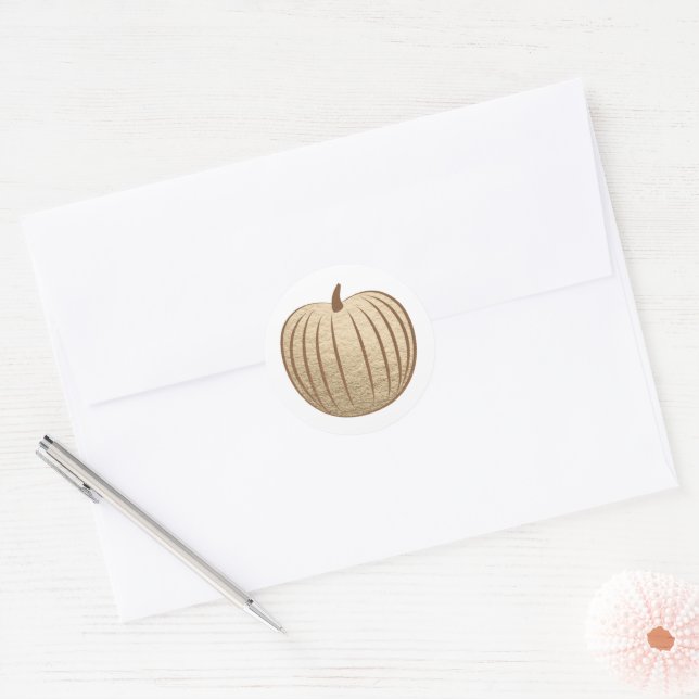 Gold Imitats Foil Pumpkin Fall Umschlag Aufkleber (Umschlag)