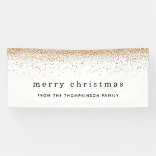 Gold Imitats Glitzer Border Name Frohe Weihnachten Banner