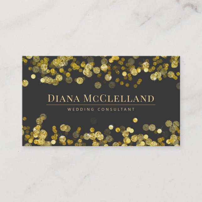 Gold Imitats Glitzer Confetti | Modernes Glitz Visitenkarte (Vorderseite)