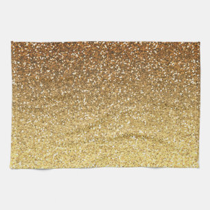 Gold Imitats Glitzer Ombre Geschirrtuch