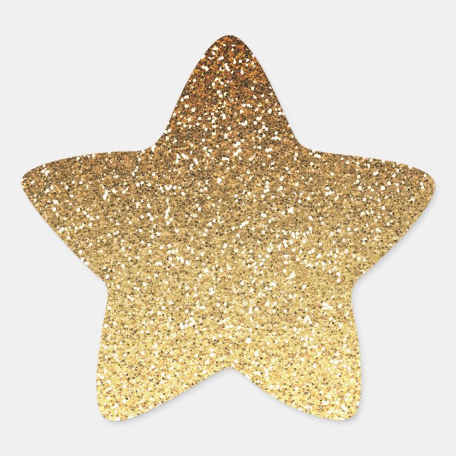 Gold Imitats Glitzer Ombre Stern-Aufkleber (Vorderseite)