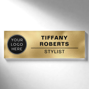 Gold Imitats Metallic Company Logo Namenschild