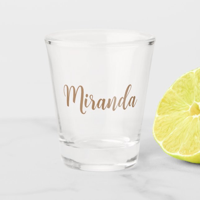 Gold Individuelle Name Personalisiert Schnapsglas (Vorderseite)