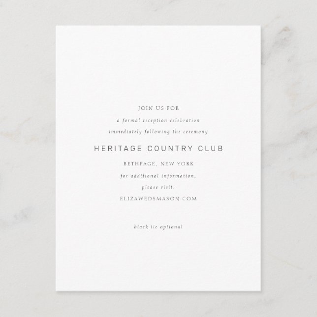 Gold Infinity Symbol Minimal Chic Begleitkarte (Vorderseite)