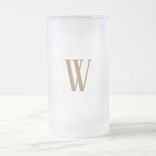 Gold Initiale  Mattglas Bierglas (Mittel)
