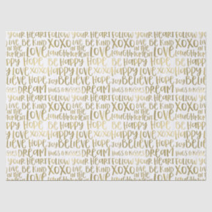 Gold inspirierende Wörter Seidenpapier
