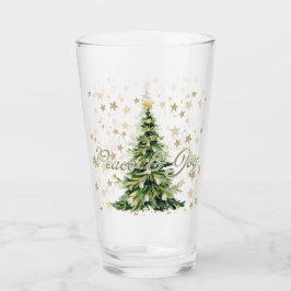Gold inszeniert Frieden und Freude Grüner Weihnach Glas