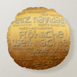 Gold International Weihnachten Navidad R Pillow Rundes Kissen