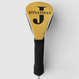 Gold Intersecting Initial Letter Name Typography Golf Headcover