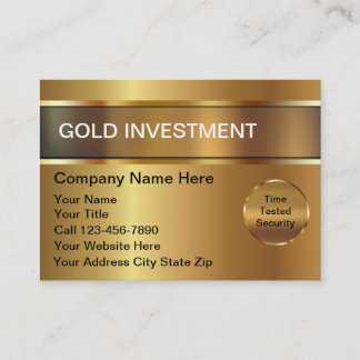 Gold-Investitions-Visitenkarte Visitenkarte