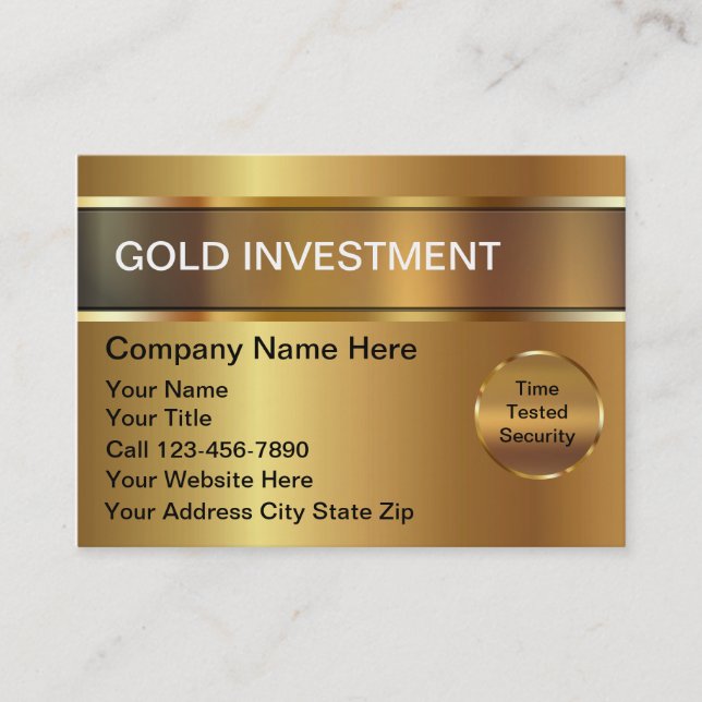 Gold-Investitions-Visitenkarte Visitenkarte (Vorderseite)