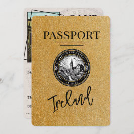 Gold Ireland Passport Save the Date