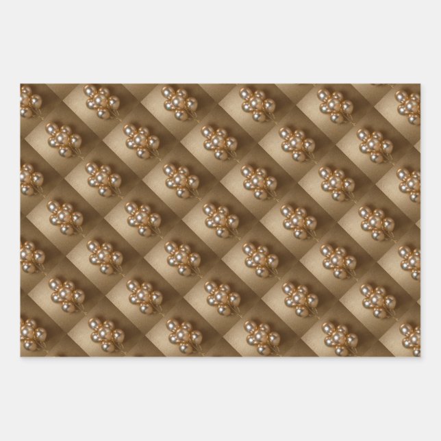 Gold Iridescent Balloons Wrapping Paper Geschenkpapier Set (Vorderseite)