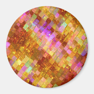 Gold Irisierendes Mosaikmuster Magnet
