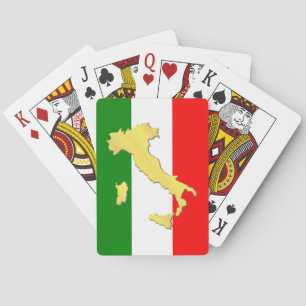 Gold Italy Map Italienische Flagge Spielkarten