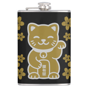 Gold Japanisch Maneki-neko Flachmann