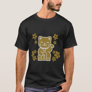 Gold Japanisch Maneki-neko T-Shirt