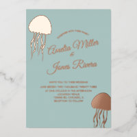 Gold JellyFish Blush Hochzeit gepresst