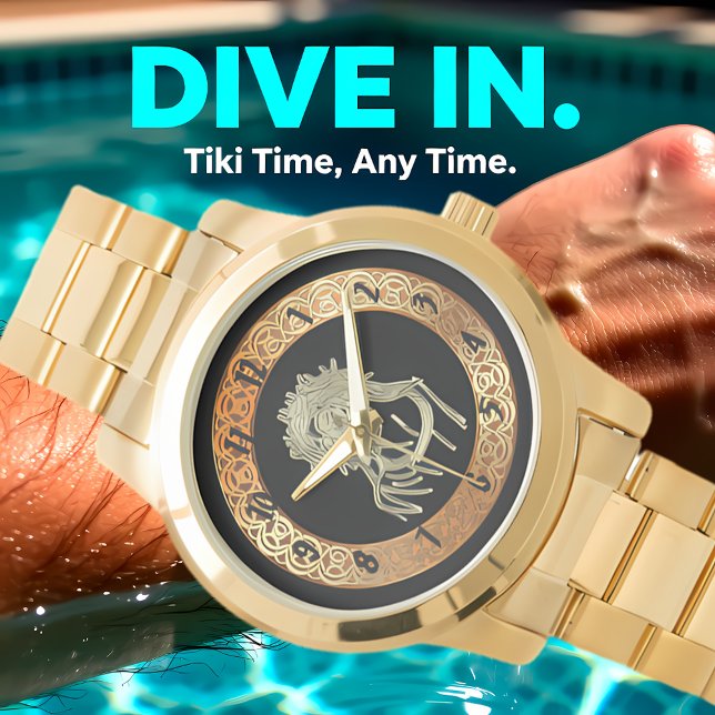 Gold Jesus schaut auf Gott glimmern hell Armbanduhr (Von Creator hochgeladen)