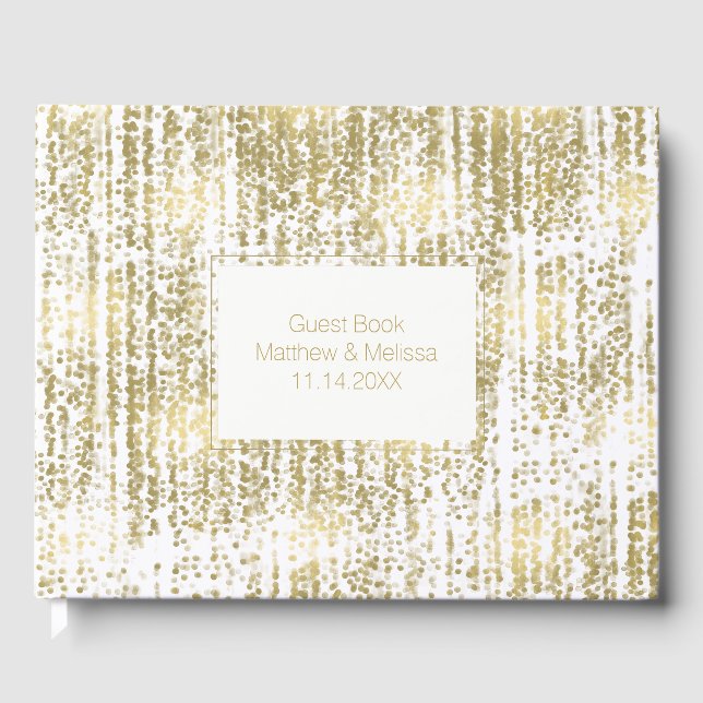 Gold Jewel Bokeh Abstrakt Wedding Gästebuch (Vorderseite)