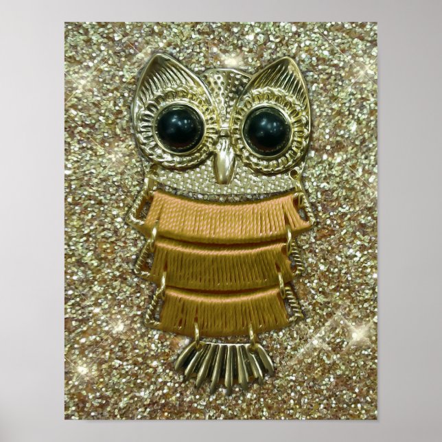 Gold Jewel Owl Poster (Vorne)