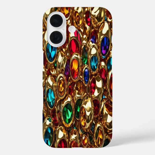 Gold & Jewels #38 - iPhone 16 Hüllen (Rückseite)