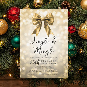 Gold Jingle & Mingle Weihnachtsfeier Bogen & Licht Einladung