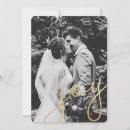 Gold Joy Carte photo de vacances avec rouge