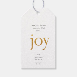 Gold Joy Moderne Weihnachten Geschenkanhänger