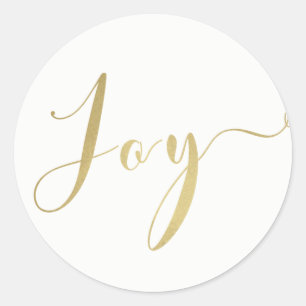 Gold JOY Urlaub Neue Jahre Weihnachten Personalisi Runder Aufkleber