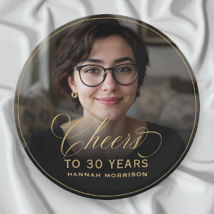 Gold jubelt auf 30 Jahre Foto zum Geburtstag Pappteller