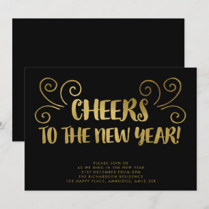 Gold jubelt Silvester-Party Einladung
