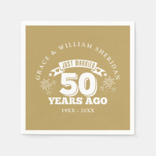 Gold just Married 50. Wedding Jubiläum Serviette