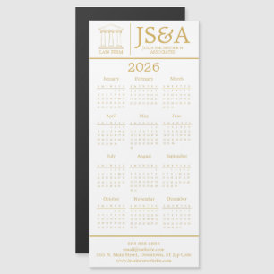 Gold Justice Columns Law Firm Logo 2026 Magnetkarte