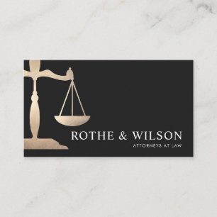 Gold Justice Scale Attorney Black Visitenkarte